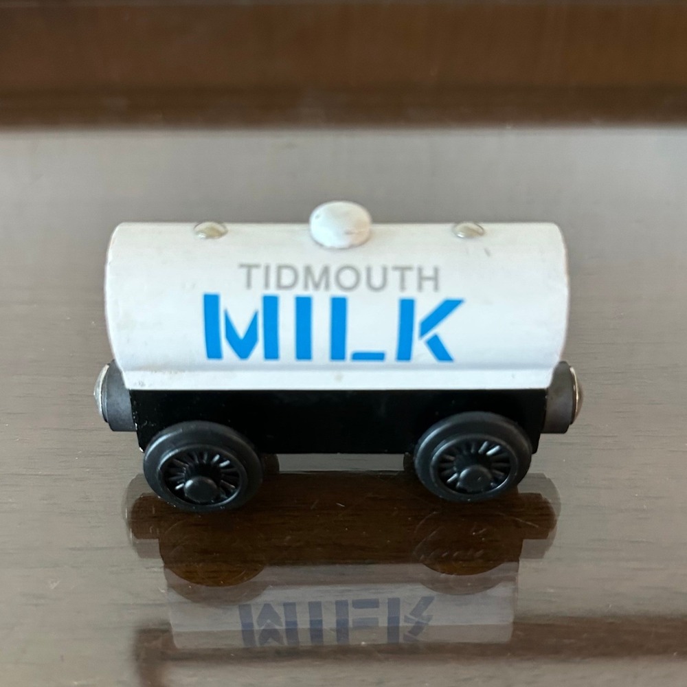 Vintage Thomas & Friends Wooden Railway Tidmouth Milk Tanker 1996 Learning Curve